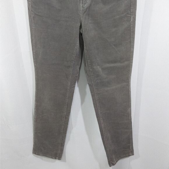 TALBOTS! SWEET ASH GRAY FINE WALE CORDUROY STRAIGHT LEG PANTS, SLACKS! SZ 12 - Picture 4 of 11